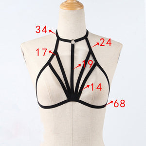 Sexy Women Girl Bras Simple Stylish Ladies Hollow Out Elastic Cage Bra Fahsionable Bandage Strappy Halter Bra For Womens