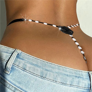 Women Lace Panties Thongs Pearl Pendant Female Embroidery G-String T-Back Briefs Underwear Adjustable Ladies Sexy Lingerie