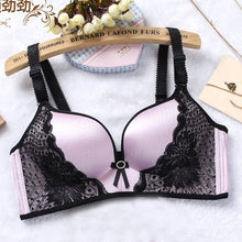Load image into Gallery viewer, Women Wireless Push Up Gathered Lace Thin Bra | Sexy Lingerie Canada