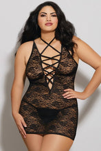 Load image into Gallery viewer, G-String Lace Patchwork See-Through Nightdress
