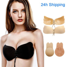 Load image into Gallery viewer, Women Self Adhesive Strapless Bandage Blackless Solid Bra Sticky Gel Silicone Push Up Women&#39;s Underwear Invisible Bra DropShip