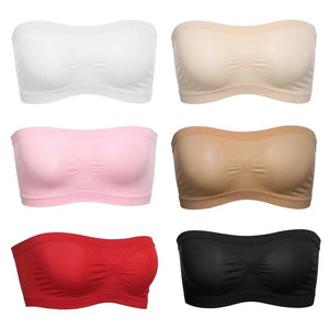 Women Seamless Invisible Bra Tube Top Underwear Lady Crop Top Sexy Lingerie Wrapped Chest Breathable Strapless Mesh Tube Top