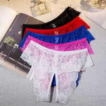 Load image into Gallery viewer, Lace Transparent Panties For Sex Women Open Crotch Sex Transparent Underwear Erotic Open Crotch Thongs Women Sexy Lingerie