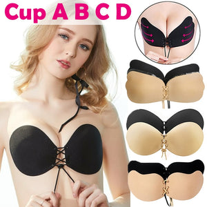 Women Self Adhesive Strapless Bandage Backless Solid Bra Stick Gel Silicone Push Up Underwear Invisible Bra Bust Braces Support