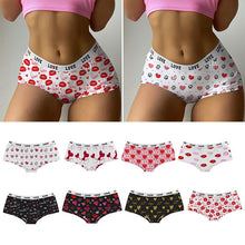 Load image into Gallery viewer, Women Sexy Valentine&#39;s Day Panties Women Breathable Underwear Comfort Cute Love Print Low Waist Briefs Panties Underpants Shorts