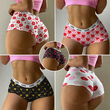 Load image into Gallery viewer, Women Sexy Valentine&#39;s Day Panties Women Breathable Underwear Comfort Cute Love Print Low Waist Briefs Panties Underpants Shorts