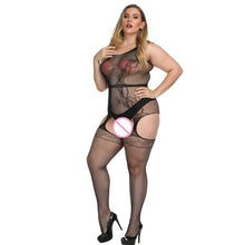 Load image into Gallery viewer, Plus Size Mesh Leopard Fishnet Costume | Sexy Lingerie Canada