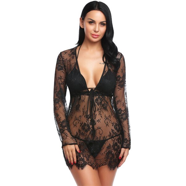 Women Sexy Lace Babydoll Lingerie With G-string Bra | Sexy Lingerie Canada