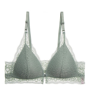 Women Wireless Front Closure Embroidered Push Up Bra | Sexy Lingerie Canada