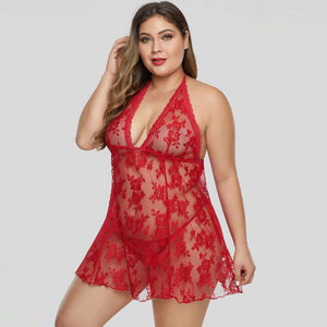 Women Sexy Perspective Open Back Floral Lace Plus Size Lingerie | Sexy Lingerie Canada