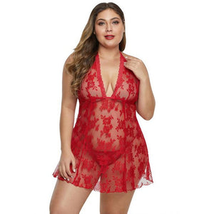 Women Sexy Perspective Open Back Floral Lace Plus Size Lingerie | Sexy Lingerie Canada
