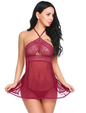 Load image into Gallery viewer, Women Erotic Lace Up Halter Chemise | Sexy Lingerie Canada