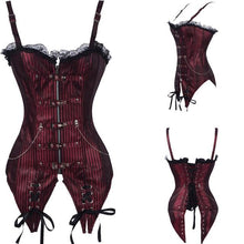 Load image into Gallery viewer, Steampunk Women Black Faux Leather Corset | Sexy Lingerie Canada