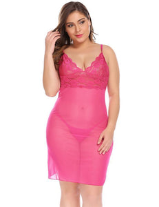 Women Plus Size Babydoll Sexy Set with Sheer G-String | Sexy Lingerie Canada