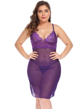 Load image into Gallery viewer, Women Plus Size Babydoll Sexy Set with Sheer G-String | Sexy Lingerie Canada
