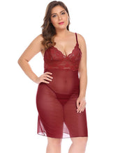 Load image into Gallery viewer, Women Plus Size Babydoll Sexy Set with Sheer G-String | Sexy Lingerie Canada
